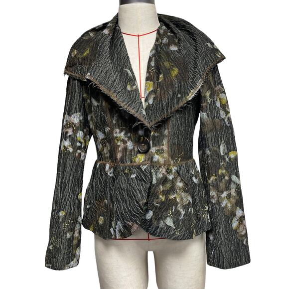 People Like Frank Womens Size S Gold Detail Crinkle Blazer - Picture 1 of 7